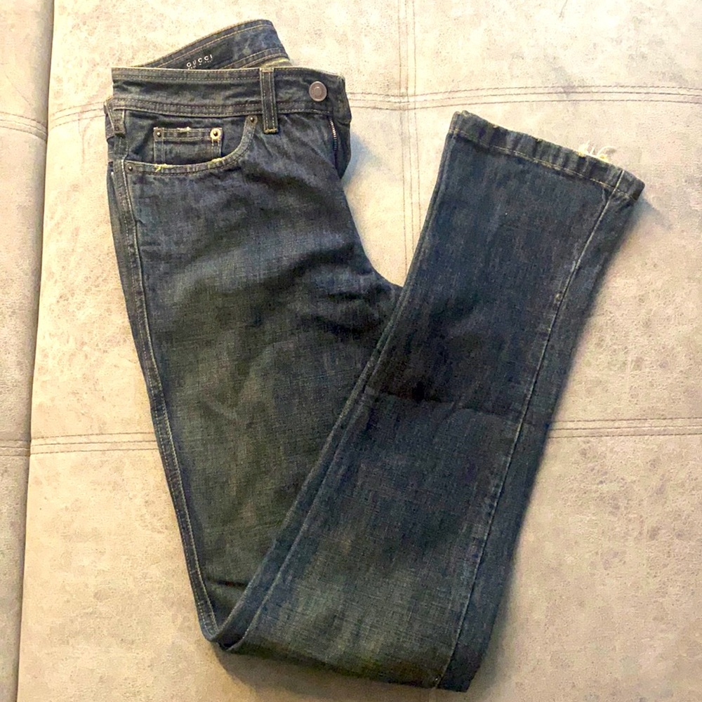 Gucci bootcut monogram pocket jeans